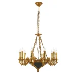 JULIAN CHANDELIER 8XE14 BRASS/CERAMIC Utolsó esély