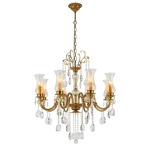 Csak ma RICHARD CHANDELIER 8XE14 BRASS/CRYSTALS