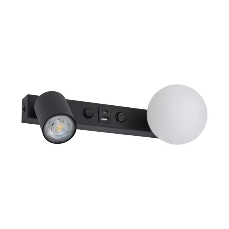 TK LIGHTING WALL LAMP+USB VOX 10152 GU10+G9 WH/BL Gyors kiszállítás