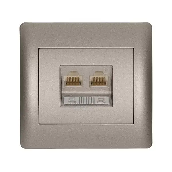 Kedvezményes ár RHYME ZÁSUVKA PRE POČÍTAČ 2xRJ45 CAT5E SIVÁ