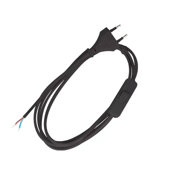 Szezonális akció POWER CABLE H03VV-F 2G0,50MM? WITH SWITCH 2M BLACK