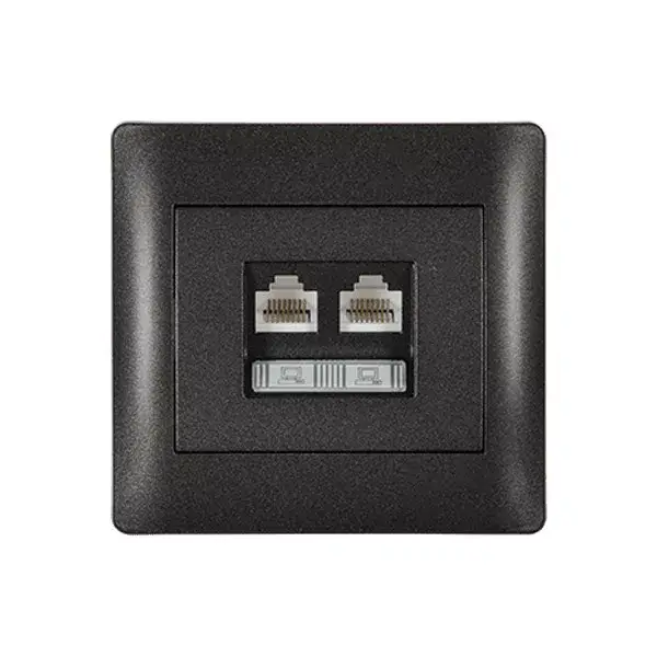 Olcsóbb RHYME ZÁSUVKA PRE POČÍTAČ 2xRJ45 CAT5E GRAFIT