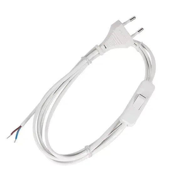 POWER CABLE H03VV-F 2G0,50MM? WITH SWITCH 2M WHITE Kedvezmény
