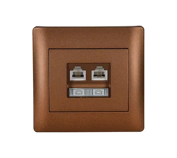 Vásárlói kedvenc RHYME ZÁSUVKA TELEFÓN RJ11+PC RJ45 CAT5E KÁVA