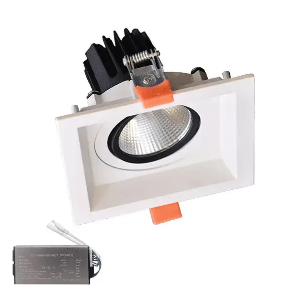 SQUARE LED SPOT LIGHT 30W 230V 3000K WH+EMERGENCY KIT Rendeld meg most