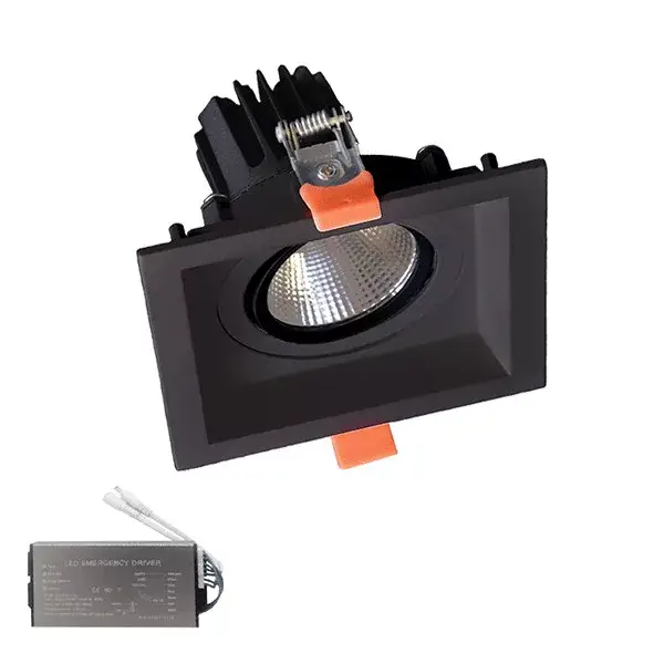 SQUARE LED SPOT LIGHT 30W 230V 4000K BL+EMERGENCY KIT Különleges ajánlat