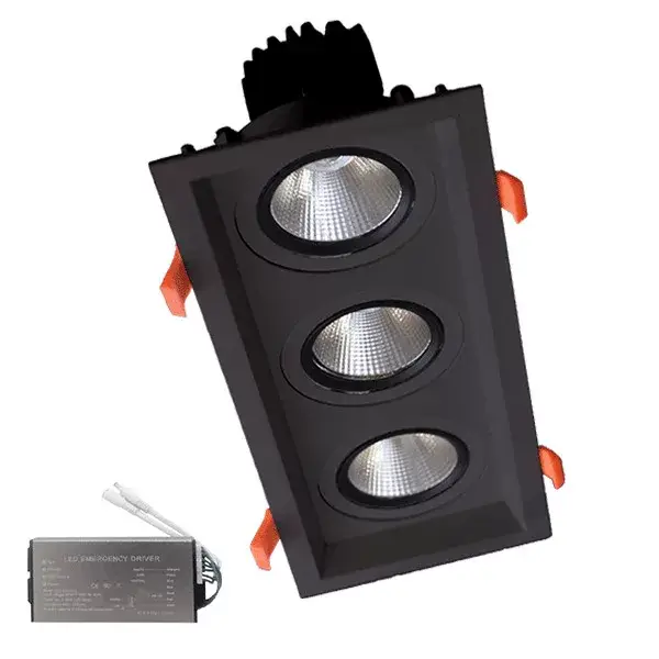 TRIPLE LED SPOT LIGHT 3X15W 230V 4000K BL+EMERGENCY KIT Legjobb ár