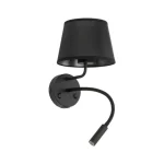 TK LIGHTING WALL LAMP MAJA 10203 1XE27+1XG9 BLACK Népszerű