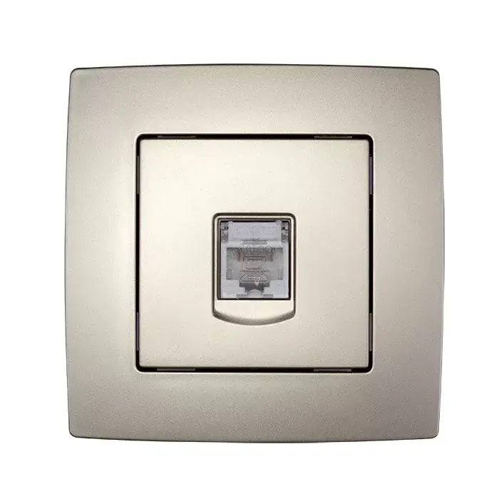 CITY ZÁSUVKA PRE PC RJ45 CAT6E ŠAMPANSKÁ METALÍZA Különleges ajánlat
