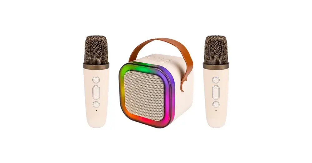 Rendeld meg most Hordozható karaoke Bluetooth hangszóró gyerekeknek - 2 mikrofon