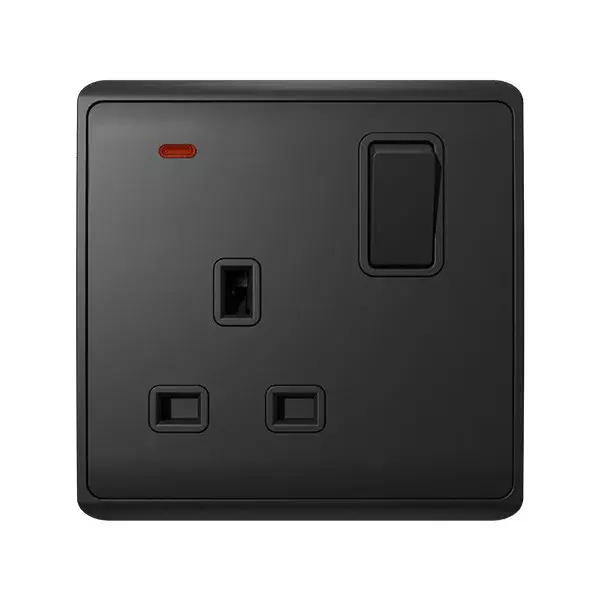 Olcsó LONDON SINGLE SOCKET WITH 2P BUTTON SWITCH NEON AN