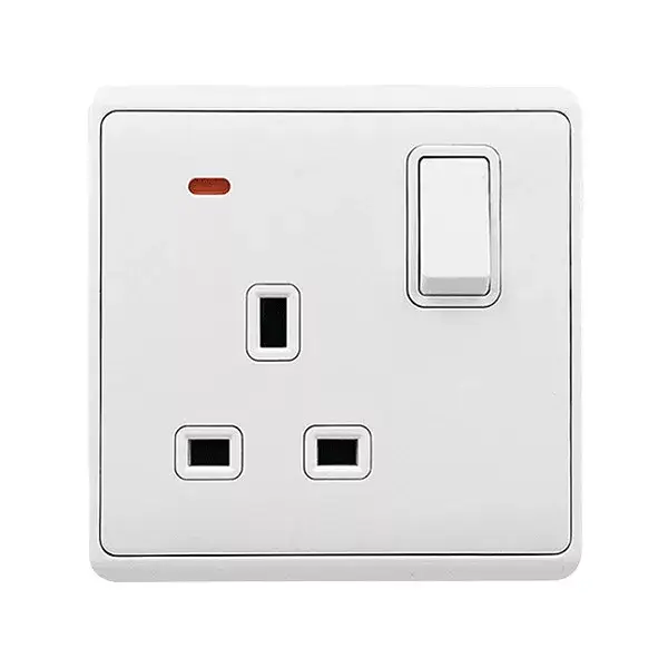 Kiárusítás LONDON SINGLE SOCKET WITH 2P BUTTON SWITCH NEON WH