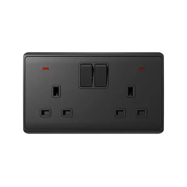 Alacsony ár LONDON DOUBLE SOCKET WITH 2P BUTTON SWITCH NEON AN
