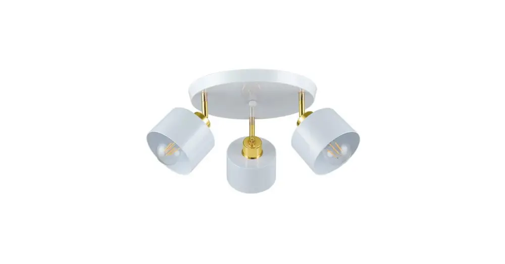 Elza E27x3 LED fali lámpa, mozgatható fehér + arany kerek Akció