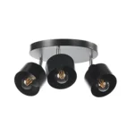 Elza E27x3 LED fali lámpa mozgatható fekete + réz kerek Utolsó esély
