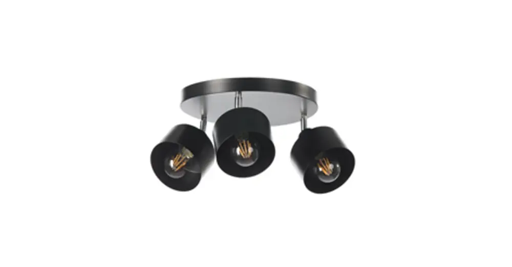 Elza E27x3 LED fali lámpa mozgatható fekete + réz kerek Utolsó esély