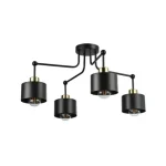 Elza E27x4 LED fali lámpa fekete + réz kerek Szuper ajánlat