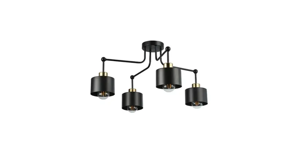 Elza E27x4 LED fali lámpa fekete + réz kerek Szuper ajánlat