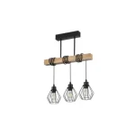 Népszerű Otto E27x3 függőlámpa 50cm fekete + fa
