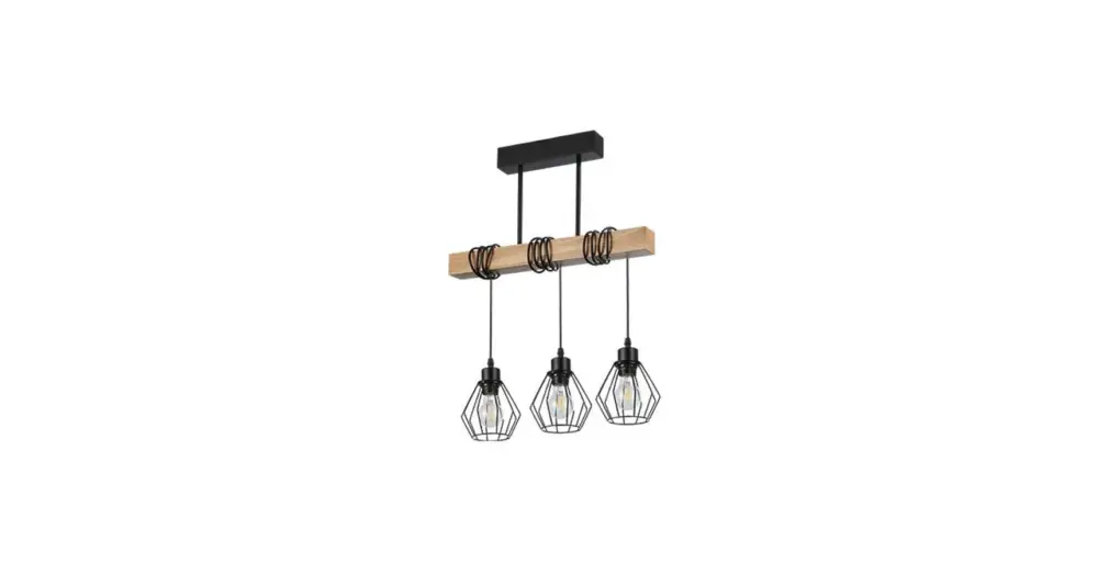 Népszerű Otto E27x3 függőlámpa 50cm fekete + fa
