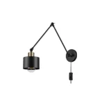 Elza LED fali lámpa E27x1, fekete + réz Azonnali szállítás