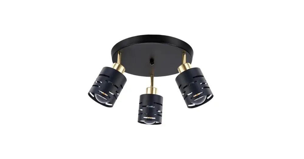 Gyors szállítás Elen Fali lámpa E27x3 LED mozgatható fekete+arany kör