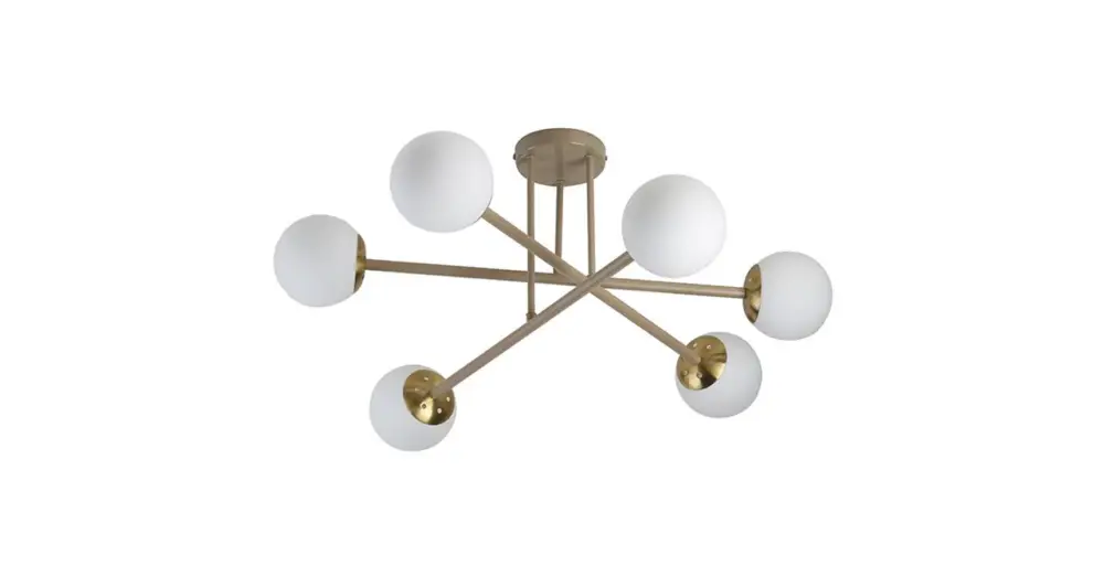 Bali-12 csillár E27x6 LED 74cm bézs+arany Expressz kézbesítés