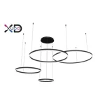 Prémium Mundo LED csillár 40/60/80/100cm 119W fekete 3CCT