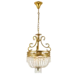 Biztonságos fizetés FREDERICK CHANDELIER 3XE14 BRASS/CRYSTALS