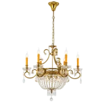 GEORGE CHANDELIER 9XE14 BRASS/CRYSTALS Akció