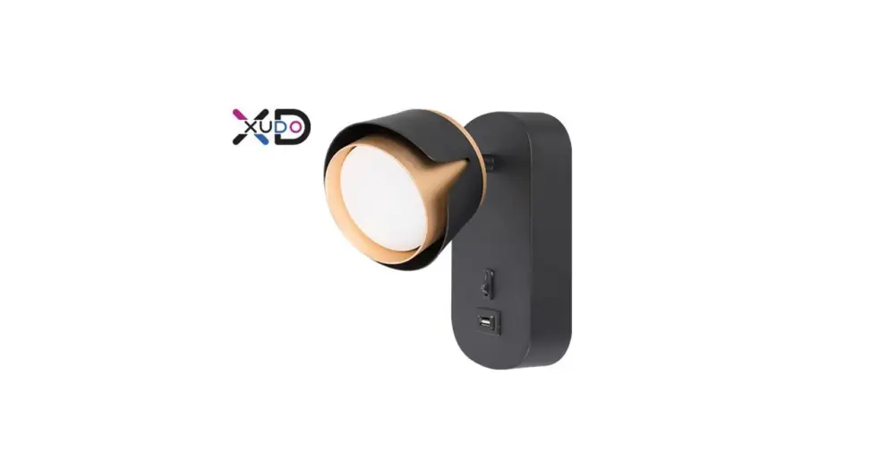 Nézd meg most Fali olvasólámpa fekete+arany USB GX53 foglalat