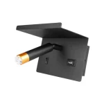 Népszerű Piero G9 olvasó fali lámpa, USB polc, fekete + arany