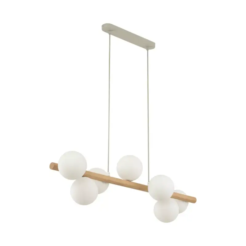 TK LIGHTING CHANDELIER ESTERA 5905 7XG9 WHITE/WOOD Végkiárusítás