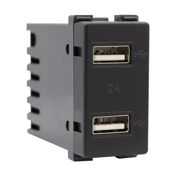 Olcsóbb LECCE USB ZÁSUVKA DVOJITÁ ANTRACIT