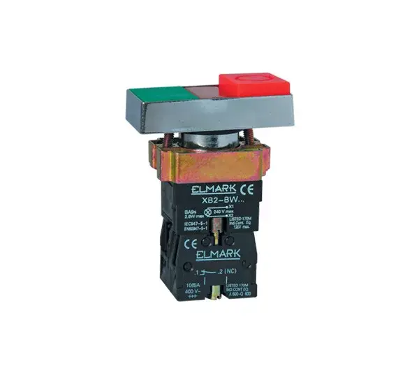 TLAČ. STLÁČACIE 224V 1NO+1NC ČERV/ZEL+LED SIGNÁL Bestseller