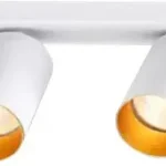 StropnÃ© nastaviteÄ¾nÃ© bodovÃ© svietidlo, biele, zlatÃ½ refl. Akció