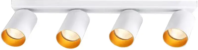 Stropné nastaviteľné bodové svietidlo, biele, zlatý refl. Akció