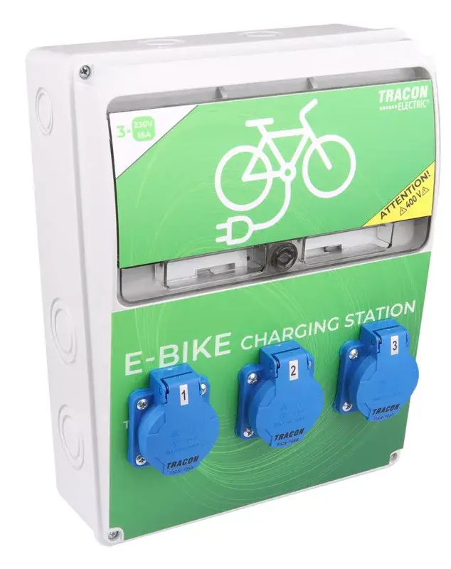 Nabíjacia stanica pre elektrobicykle, s ochranou Akció