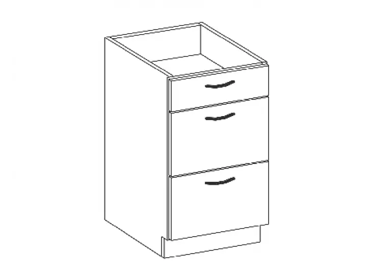 NIKI 6. 60 D 3S BB 60x82x52cm fényes szürke/szürke (munkalap nélkül) konyha Legnépszerűbb