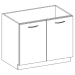 NIKI 6. 80 D 2F BB 80x82x52cm fényes szürke/szürke (munkalap nélkül) konyha Utolsó esély