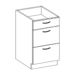NIKI 6. 80 D 3S BB 80x82x52cm fényes szürke/szürke (munkalap nélkül) konyha Expressz szállítás