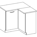 NIKI 6. 90X90 DN 2F BB 83/83x82x52cm fényes szürke/szürke (munkalap nélkül) Expressz szállítás