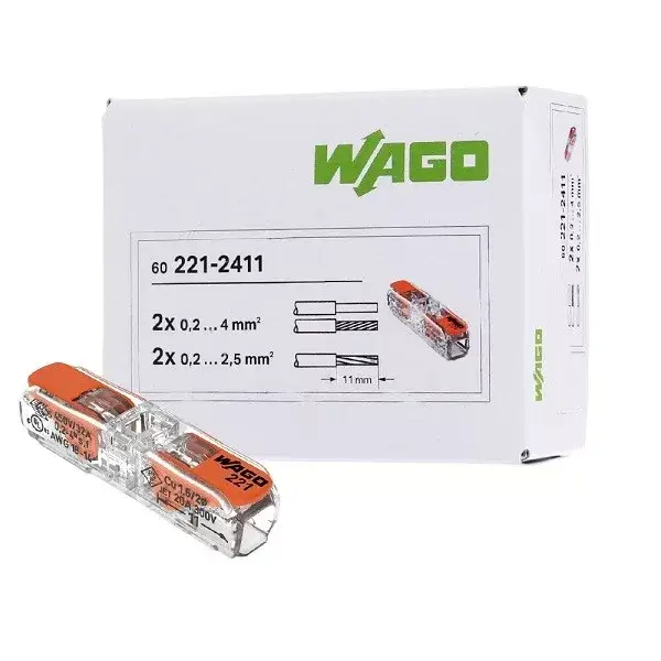 Rendeld meg most WAGO vezetékösszekötő 2-es 60 db/csomag