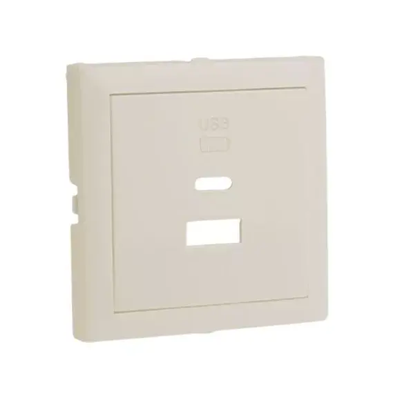 90674_TMF Fedlap dupla töltő aljzathoz (USB-A + USB-C), elefántcsont Olcsóbb