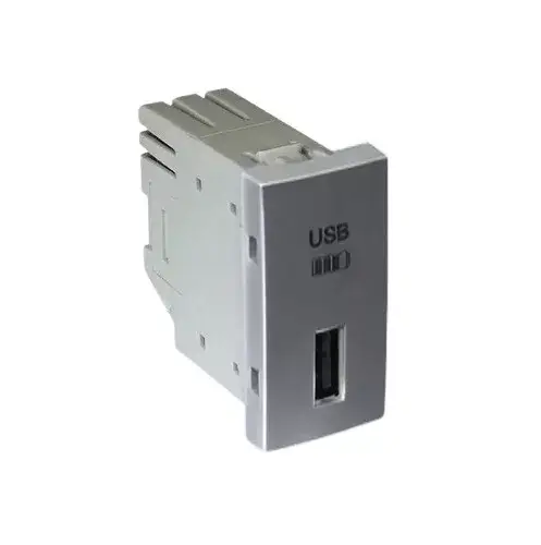 45383_SAL USB-A töltő, alumínium - 1 modul Különleges ajánlat