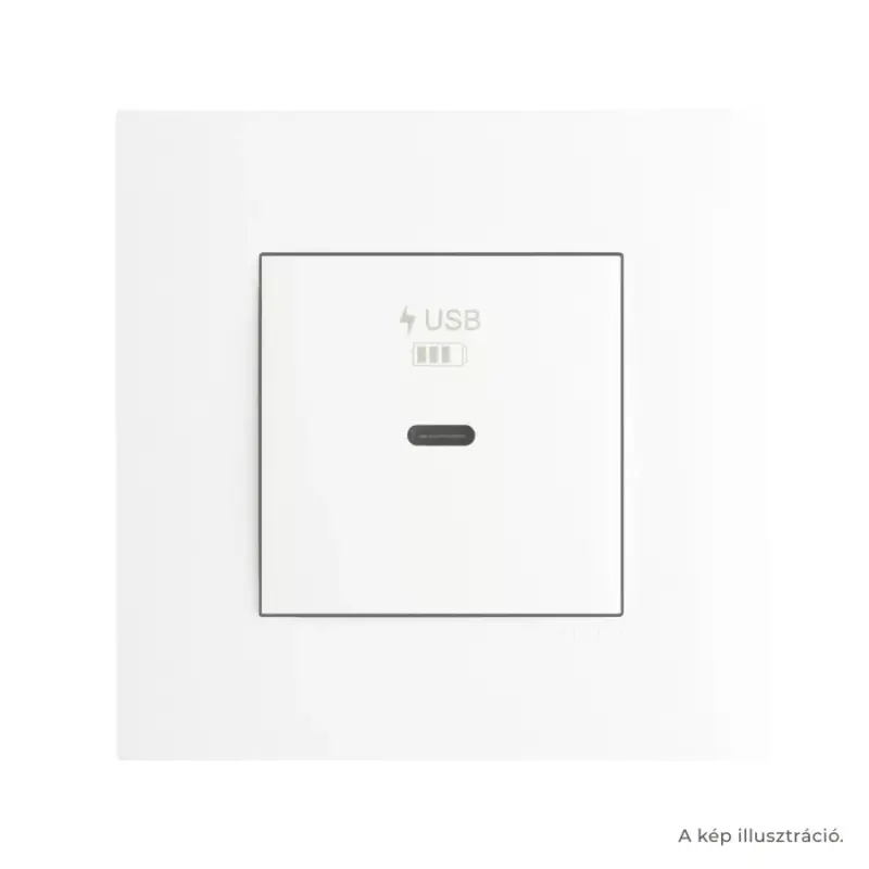 Olcsó Fehér USB-C gyorstöltő aljzat (30W) - komplett - q45 (45398_SBR+45910_TBR+45993)