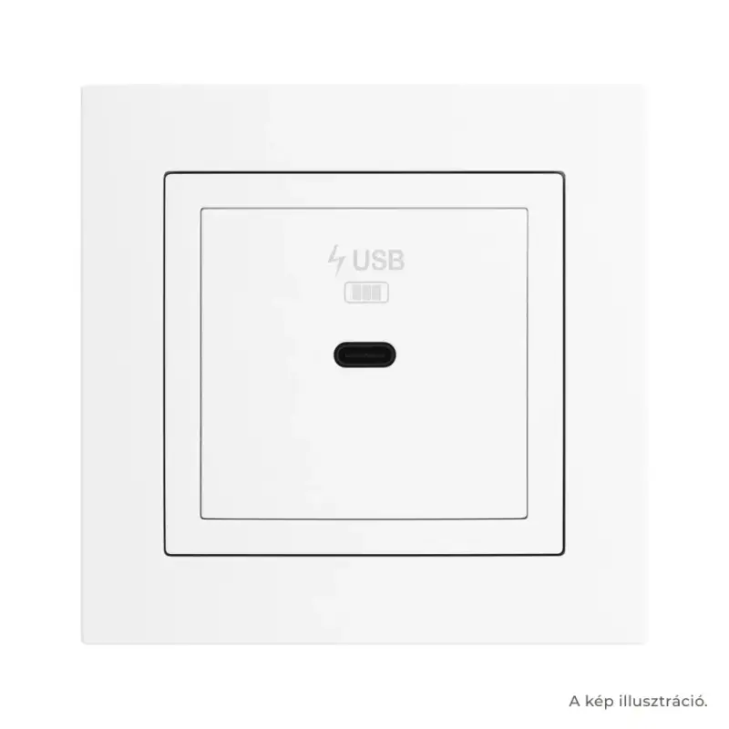 Fehér USB-C gyorstöltő aljzat (30W) - komplett - mec21 (21398+90676_TBR+90910_TBR) Utolsó esély
