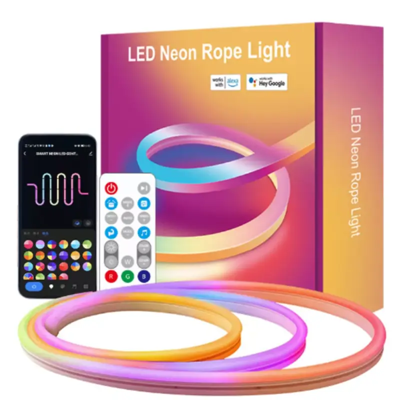 NEON LED fénycső , flexibilis , RGB + IC (digitális) , 5M , 24V , Wi-Fi & Bluetooth , IP67 , LEDISSIMO AMBIENT LIGHT Kedvezmény