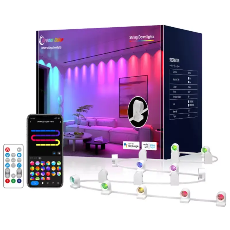 Beltéri LED füzérfény szett, 15 db lámpával , RGB+IC (digitális) , WiFi/Bluetooth+IR távirányító , 3m , TUYA kompatibilis, LEDISSIMO AMBIENT LIGHT Vásárlói kedvenc