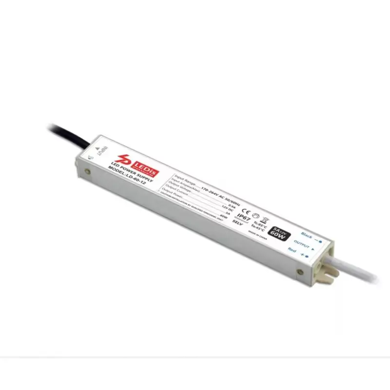 Rendeld meg most LED tápegység , 24 Volt , 60 Watt , 2.5A , slim , kültéri , vízálló , IP67 , 3+2 év garancia , LEDis , LD-60-24